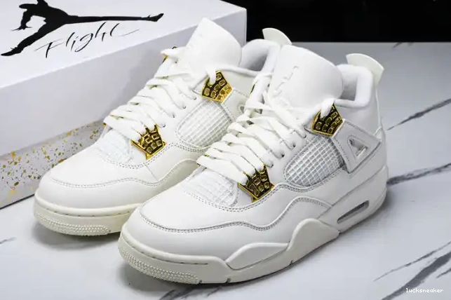 Reps LUCY Gold Jordan 4 Retro AQ9129-170 Metallic 0622